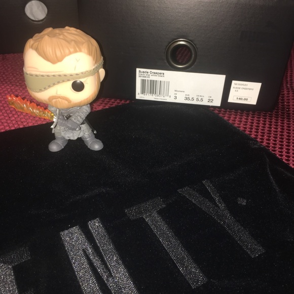 Rihanna Fenty Black - White Star Suede Creepers - Picture 7 of 8